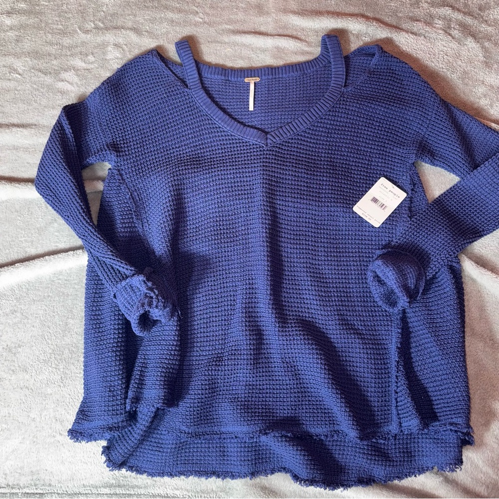Free People Lavender Waffle Knit Sweater